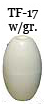 Net & Seine Floats (TF-17 w/gr.); Size 3-3/8" X 5-3/8"; Hole 5/8"