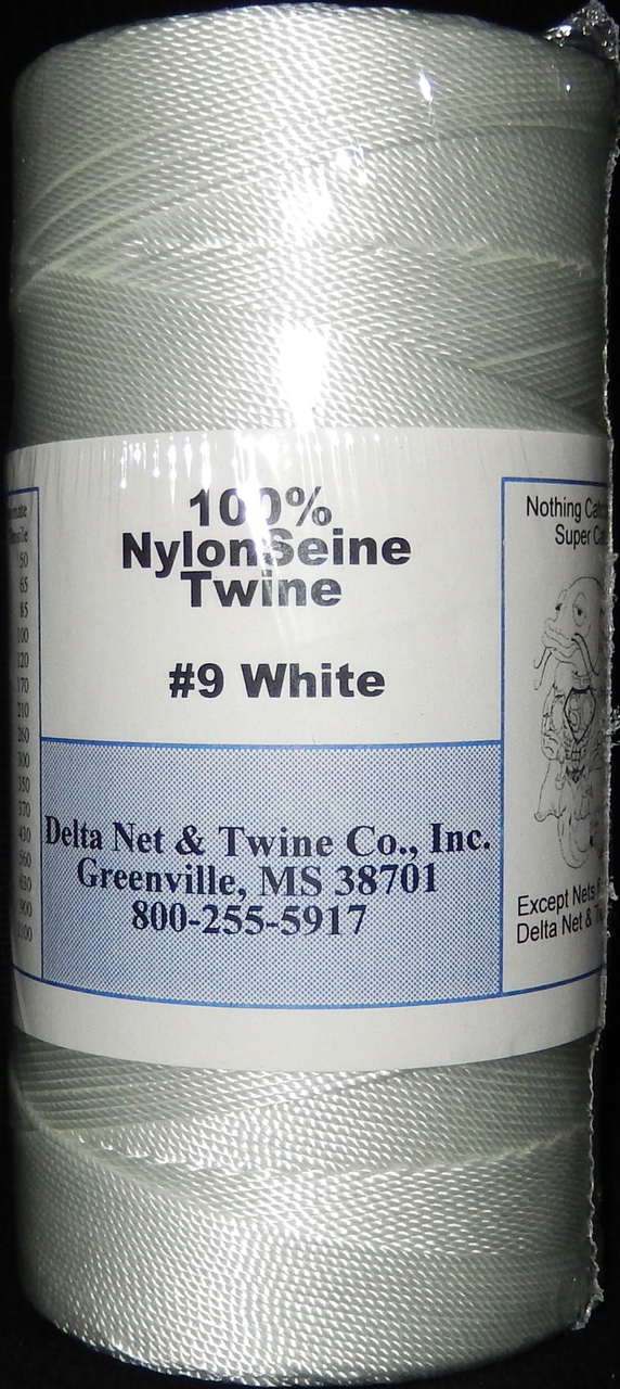 White Twisted Nylon Twine; Size 9; approx. 2160 ft/lb