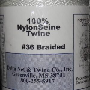White Braided Nylon Twine; Size 36: approx. 550 ft/lb; 1 pound spool