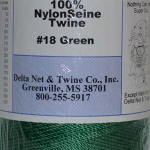 Green Twisted Nylon Twine; Size 18; 1140 ft/lb; 1 pound spool