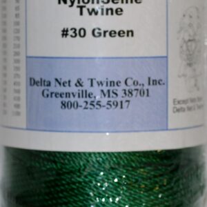 Green Twisted Nylon Twine; Size 30; approx. 610 ft/lb; 1 pound spool