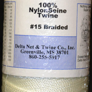 White Braided Nylon Twine; Size 15; approx. 1300 ft/lb; 1 pound spool