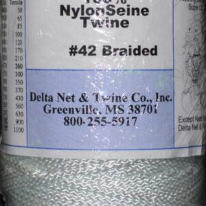 White Braided Nylon Twine; Size 42; approx. 390 ft/lb; 1 pound spool
