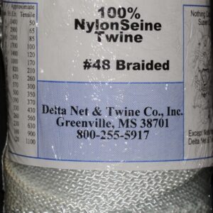 White Braided Nylon Twine; Size 48; 425 ft/lb; 1 pound spool