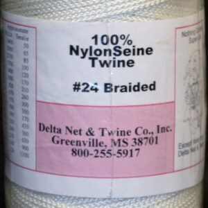 White Braided Nylon Twine; Size 24; approx. 700 ft/lb; 1 pound spool