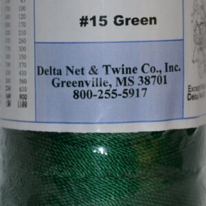 Green Twisted Nylon Twine; Size 15: approx. 1475 ft/lb; 1 pound spool