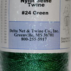 Green Twisted Nylon Twine; Size 24; approx. 730 ft/lb; 1 pound spool