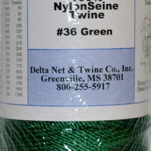 Green Twistd Nylon Twine; Size 36; approx. 500 ft/lb; 1 pound spool