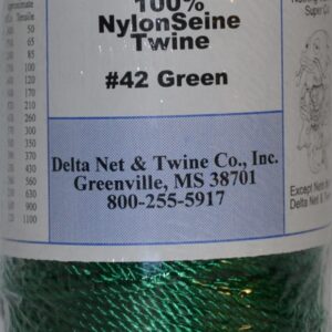 Green Twisted Nylon Twine; Size 42; approx. 435 ft/lb; 1 pound spool