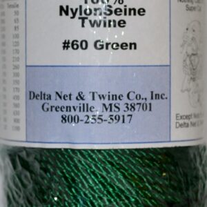 Green Twisted Nylon Twine; Size 60; approx. 285 ft/lb; 1 pound spool