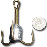 Treble Hooks 3551; Size 5/0 Weighted snag hook, Box of 10